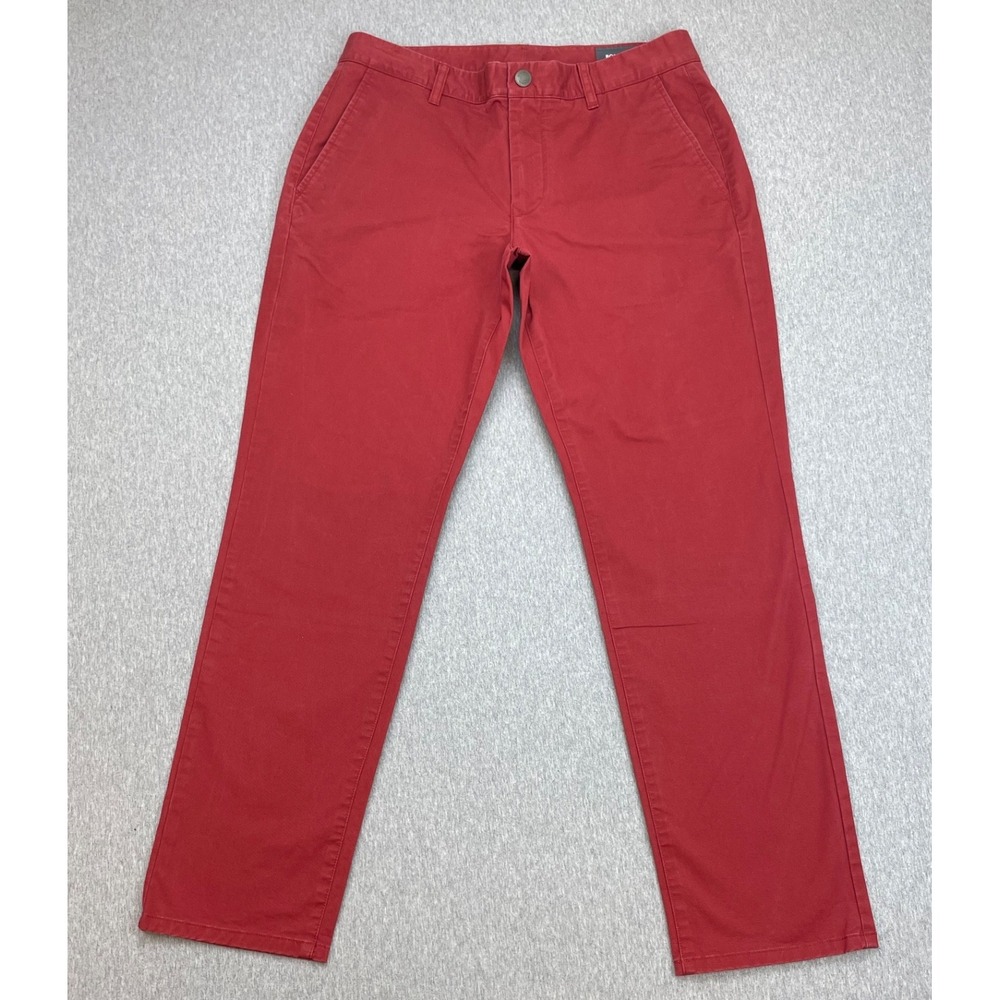 Bonobos Pants Mens 32 x 30 Red Cotton Blend Stretch Athletic Fit Flat Front‎